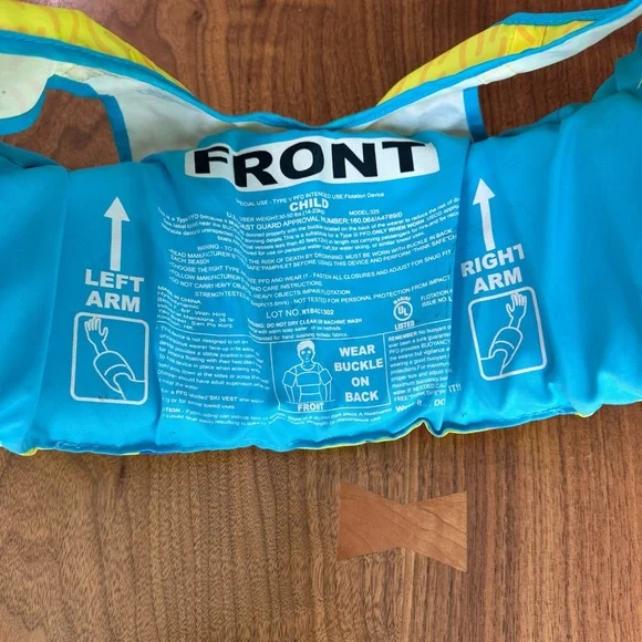 Speedo Kids Swim Vest - Yellow and Blue. Size 30-50lb - Picture 7 of 7